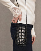 Black raffia phone bag Le Portable