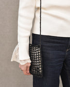 Black raffia phone bag Le Portable