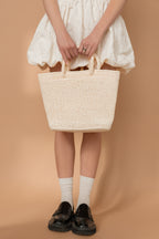 Ivory raffia bag Le Trapèze