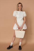 Ivory raffia bag Le Trapèze