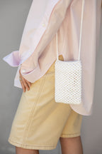 White raffia phone bag La Gaufre