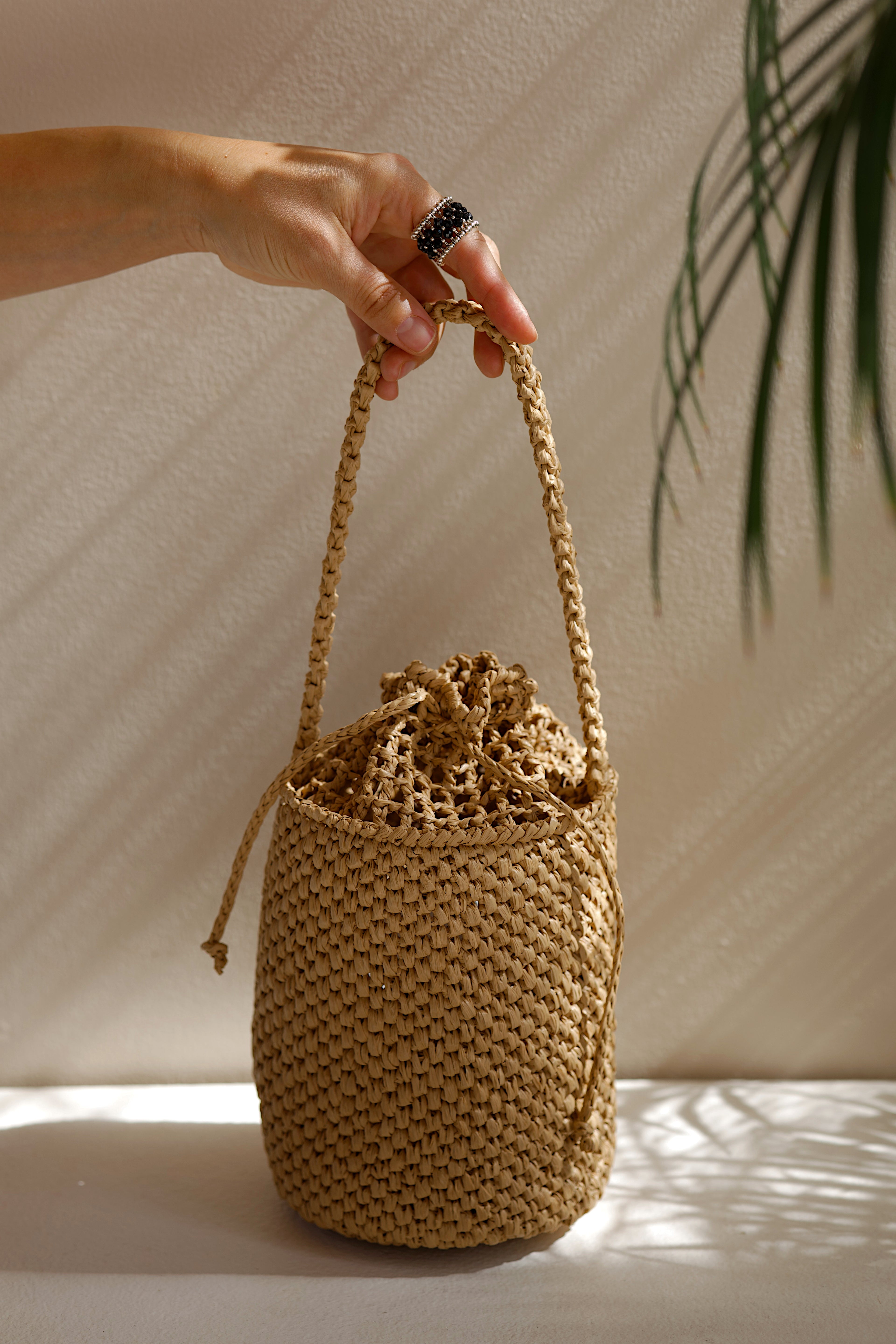 Beige raffia bag Le Baril