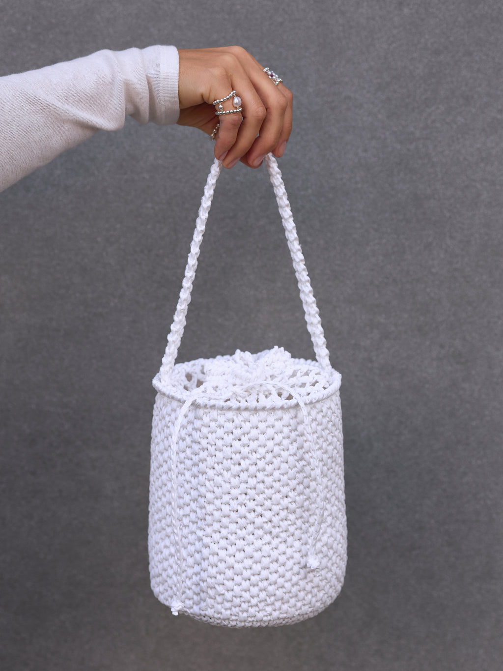 White raffia bag Le Baril
