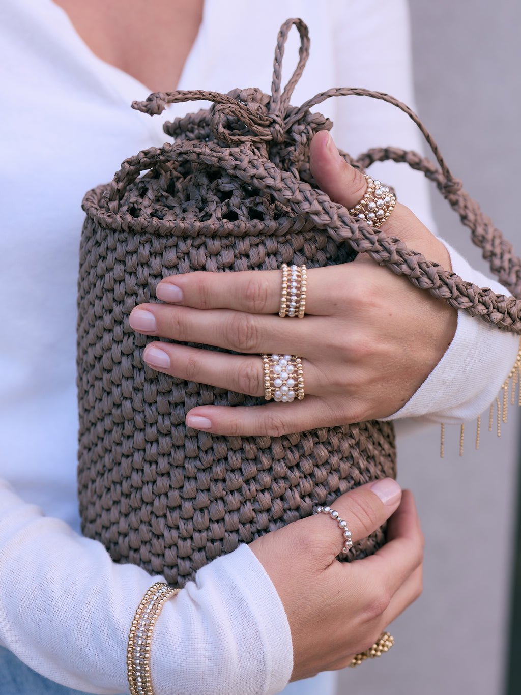 Brown raffia bag Le Baril