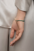 Gold-filled malachite stretch bracelet Duo