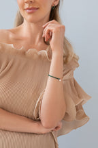 Rose gold-filled malachite stretch bracelet Duo