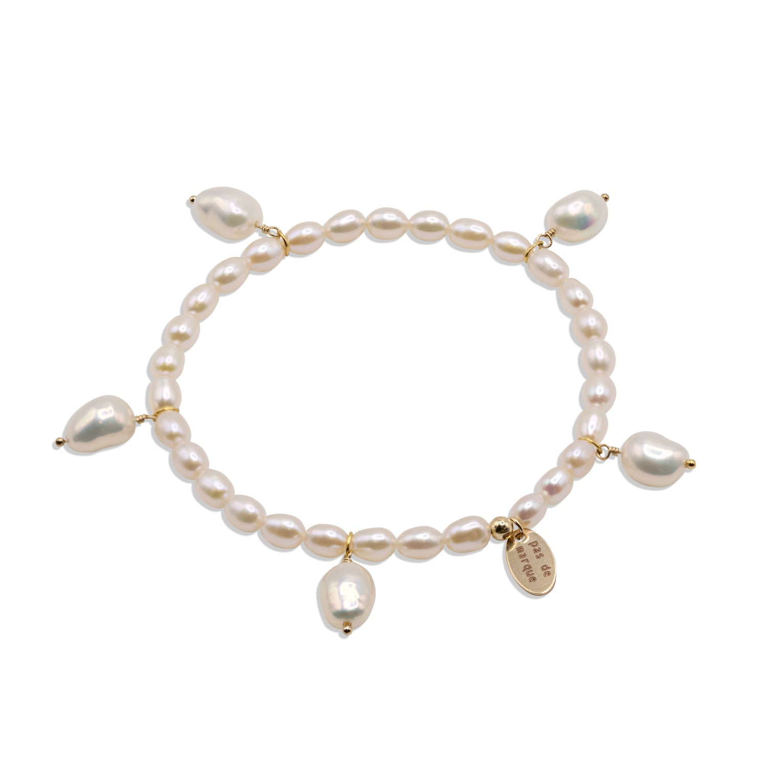 Gold-filled white freshwater pearl bracelet Sauvage