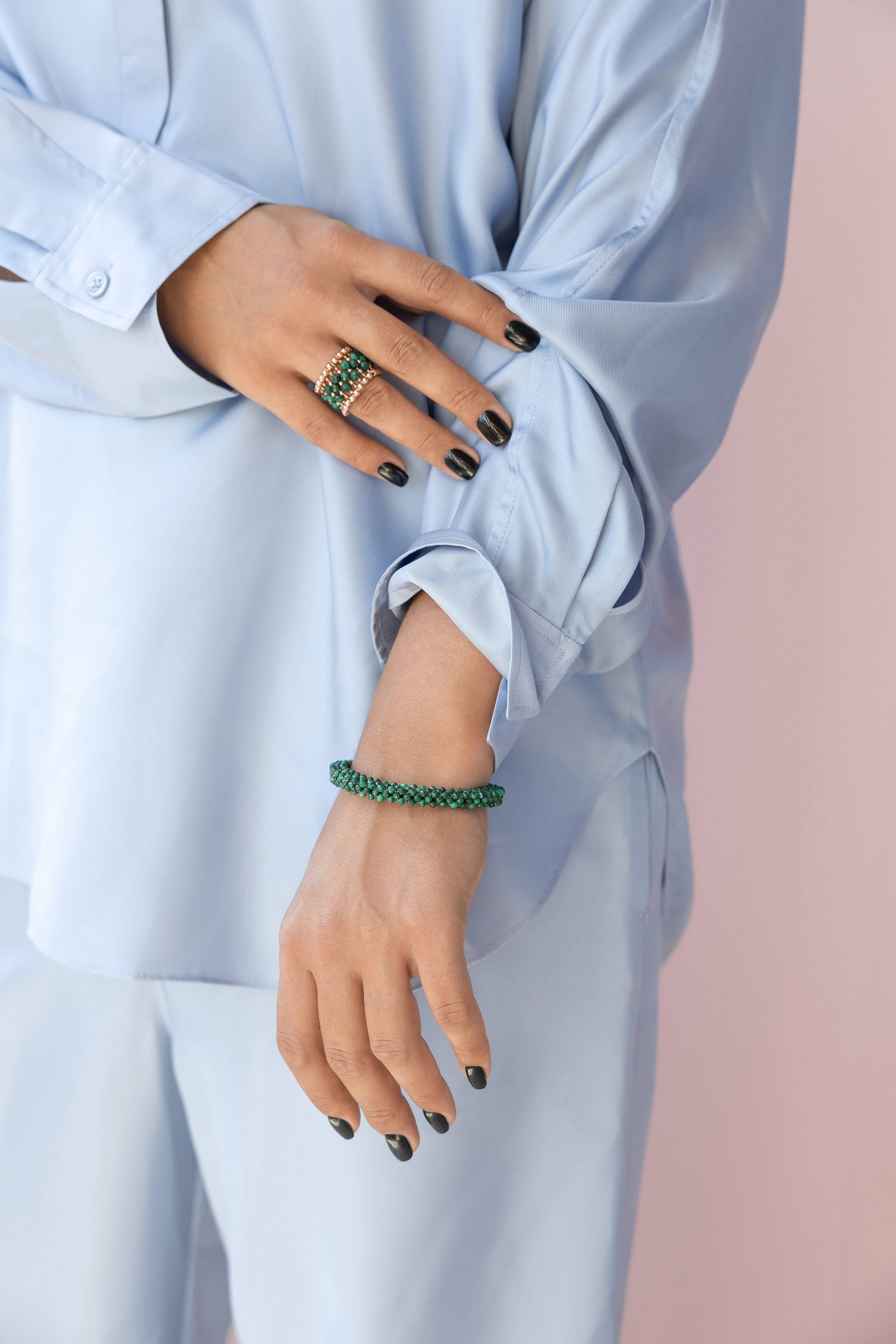 925 sterling silver malachite bracelet Le Collier