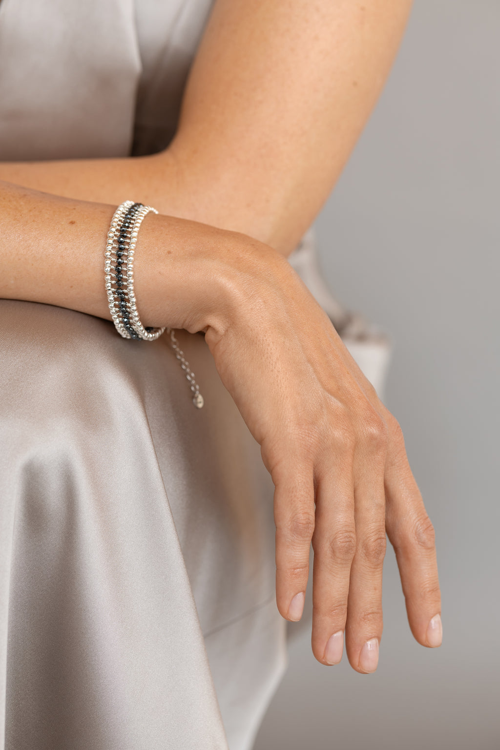 925 sterling silver hematite bracelet La Bague Nano
