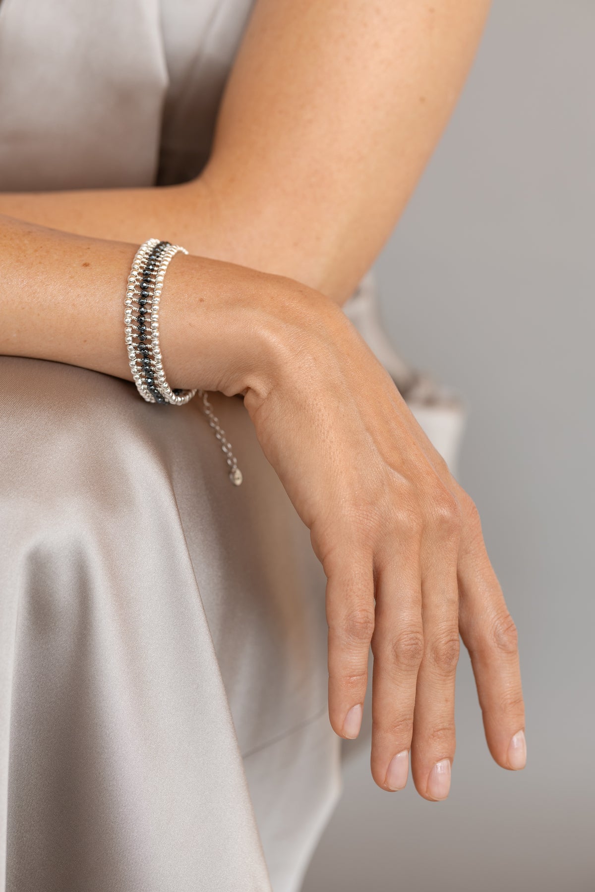 925 sterling silver hematite bracelet La Bague Nano