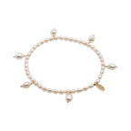 Gold-filled white freshwater pearl anklet Sauvage