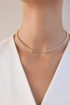 Gold-filled and 925 sterling silver choker Duo