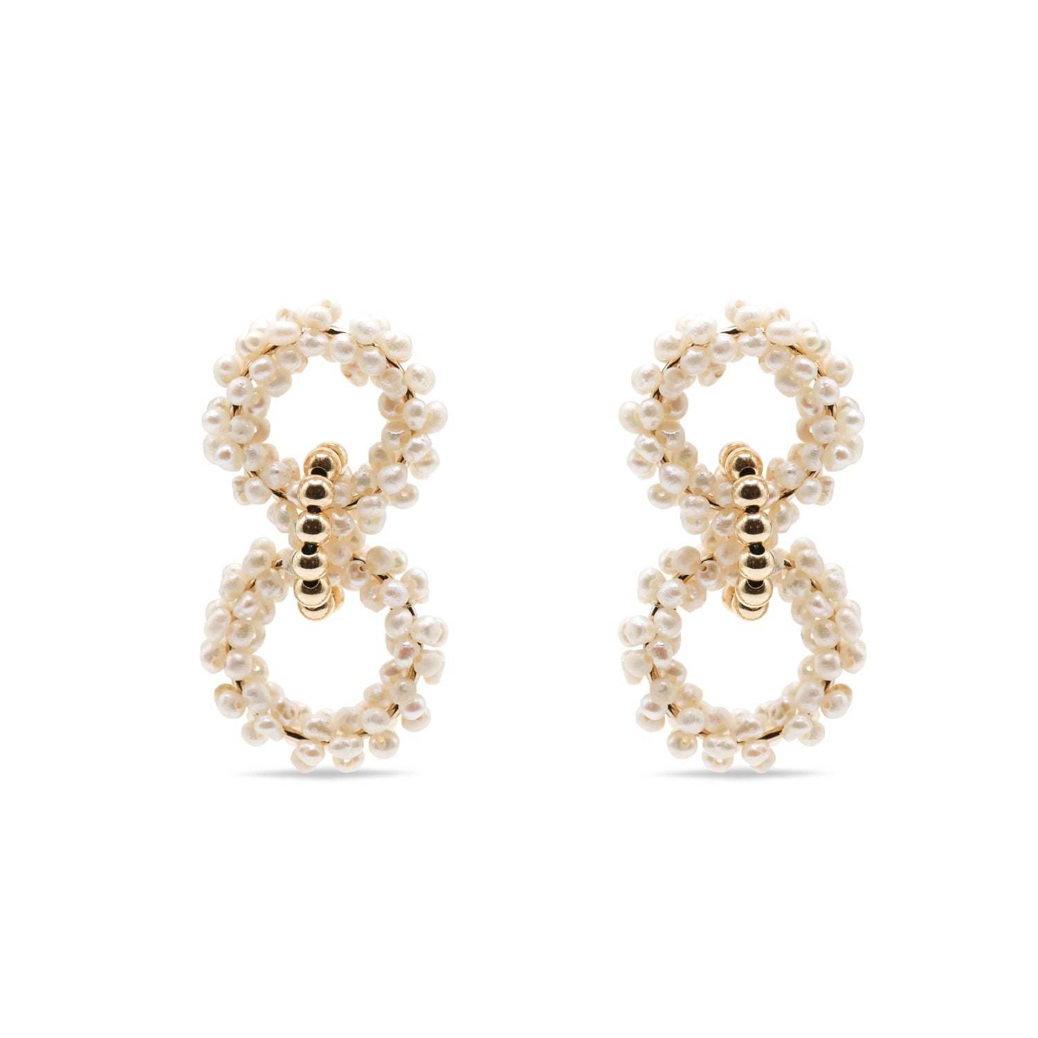 Gold-filled freshwater pearl earrings Éclipse