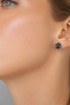 925 sterling silver hematite earrings Cube