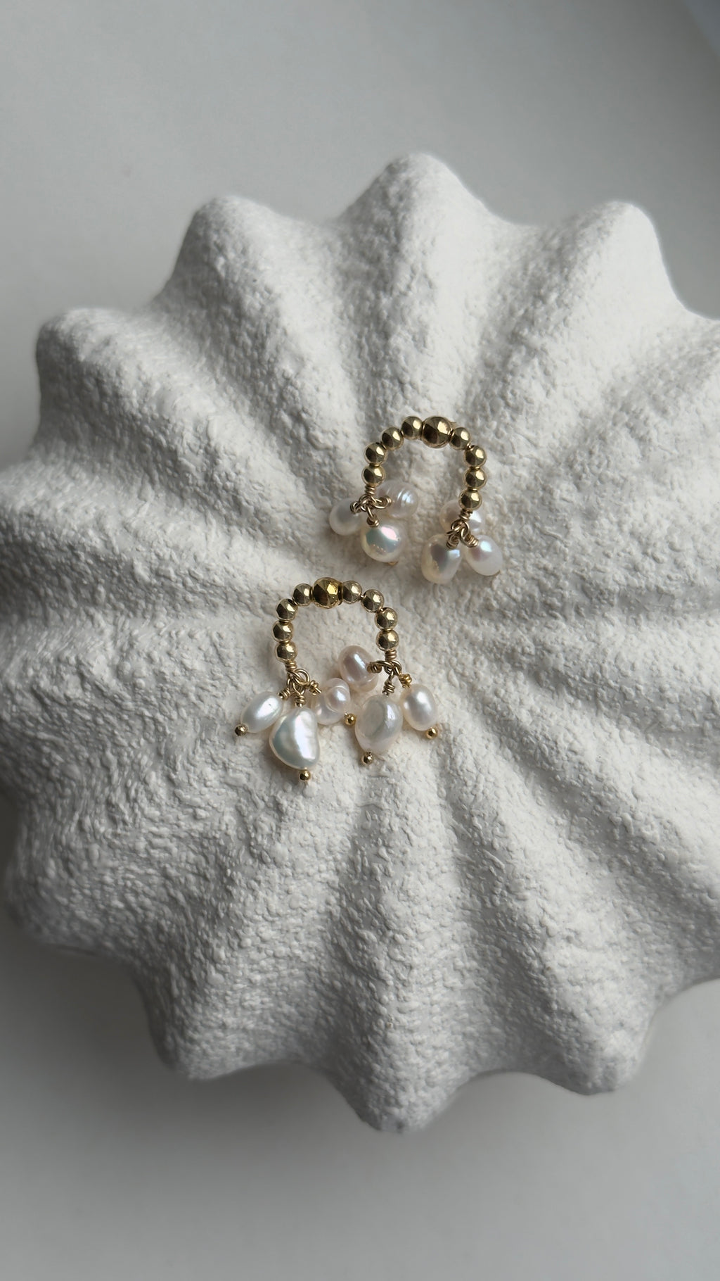 Gold-filled freshwater pearl earrings La Fortune