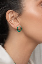 925 sterling silver malachite earrings La Roue