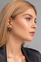 925 sterling silver hematite earrings Le Rhombe