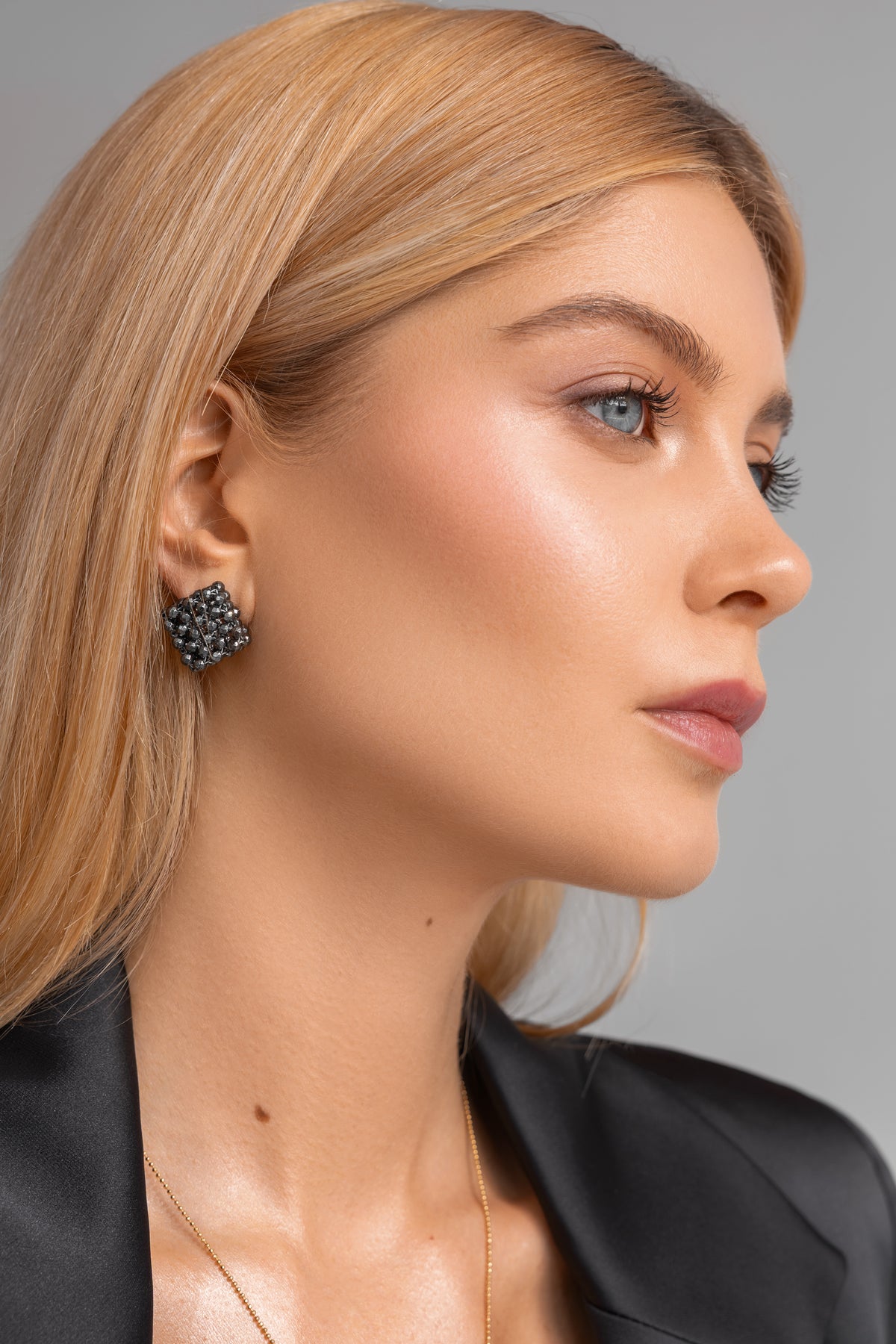 925 sterling silver hematite earrings Le Rhombe