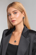 925 sterling silver hematite earrings Le Rhombe