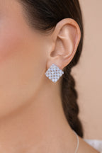 925 sterling silver blue lace agate earrings Le Rhombe