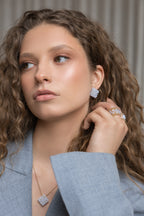 925 sterling silver blue lace agate earrings Le Rhombe