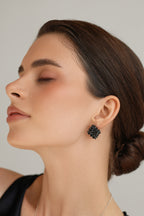 925 sterling silver black spinel earrings Le Rhombe