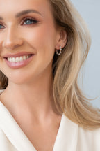 Gold-filled blue lace agate hoop earrings Alternance