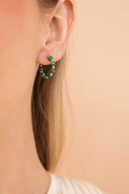 Gold-filled malachite hoop earrings Alternance