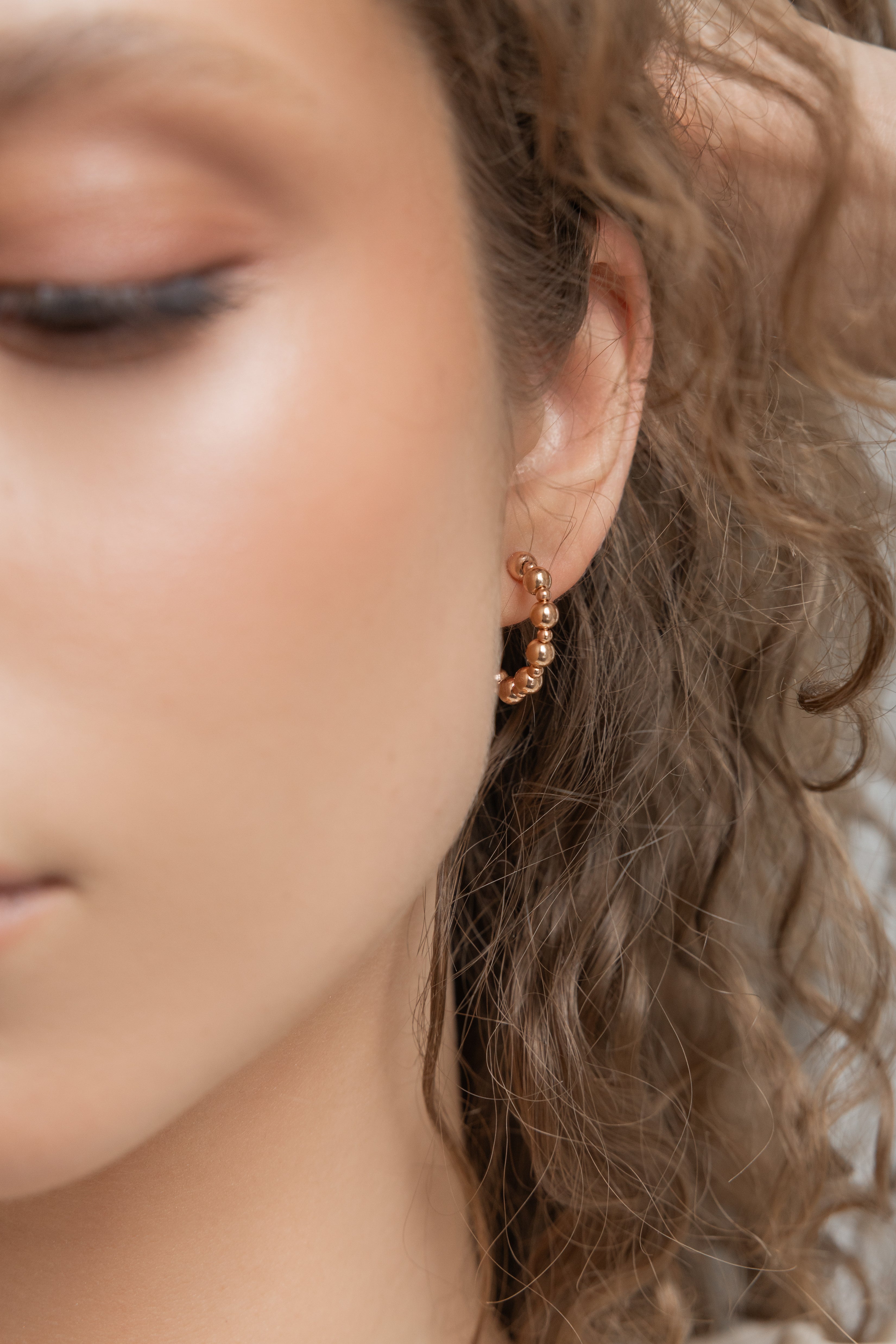 Rose gold-filled hoop earrings Alternance