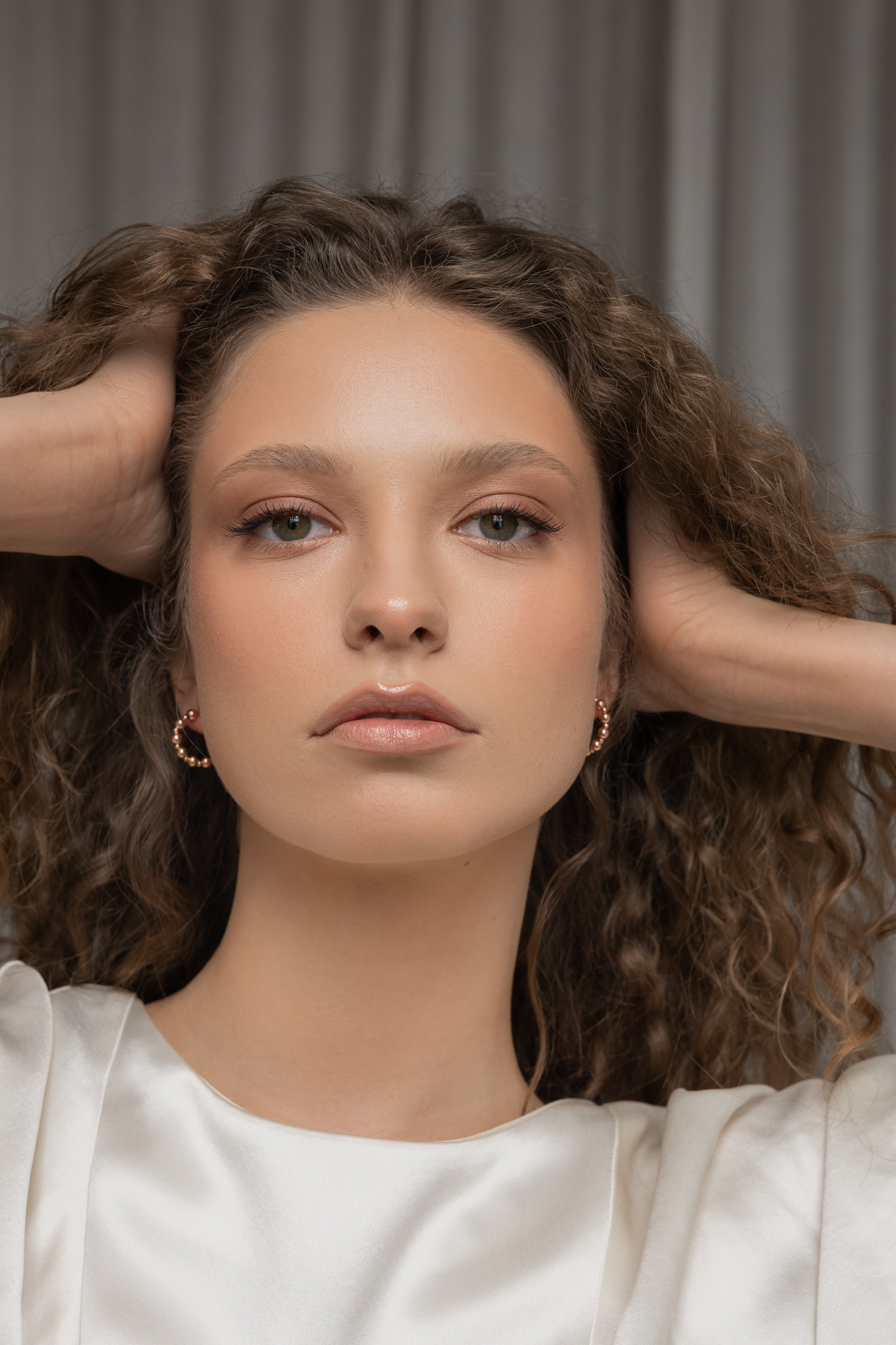 Rose gold-filled hoop earrings Alternance