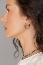 925 sterling silver hematite hoop earrings Alternance