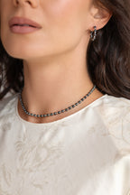 925 sterling silver hematite choker Alternance