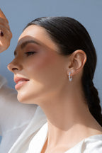 925 sterling silver blue lace agate hoop earrings Alternance