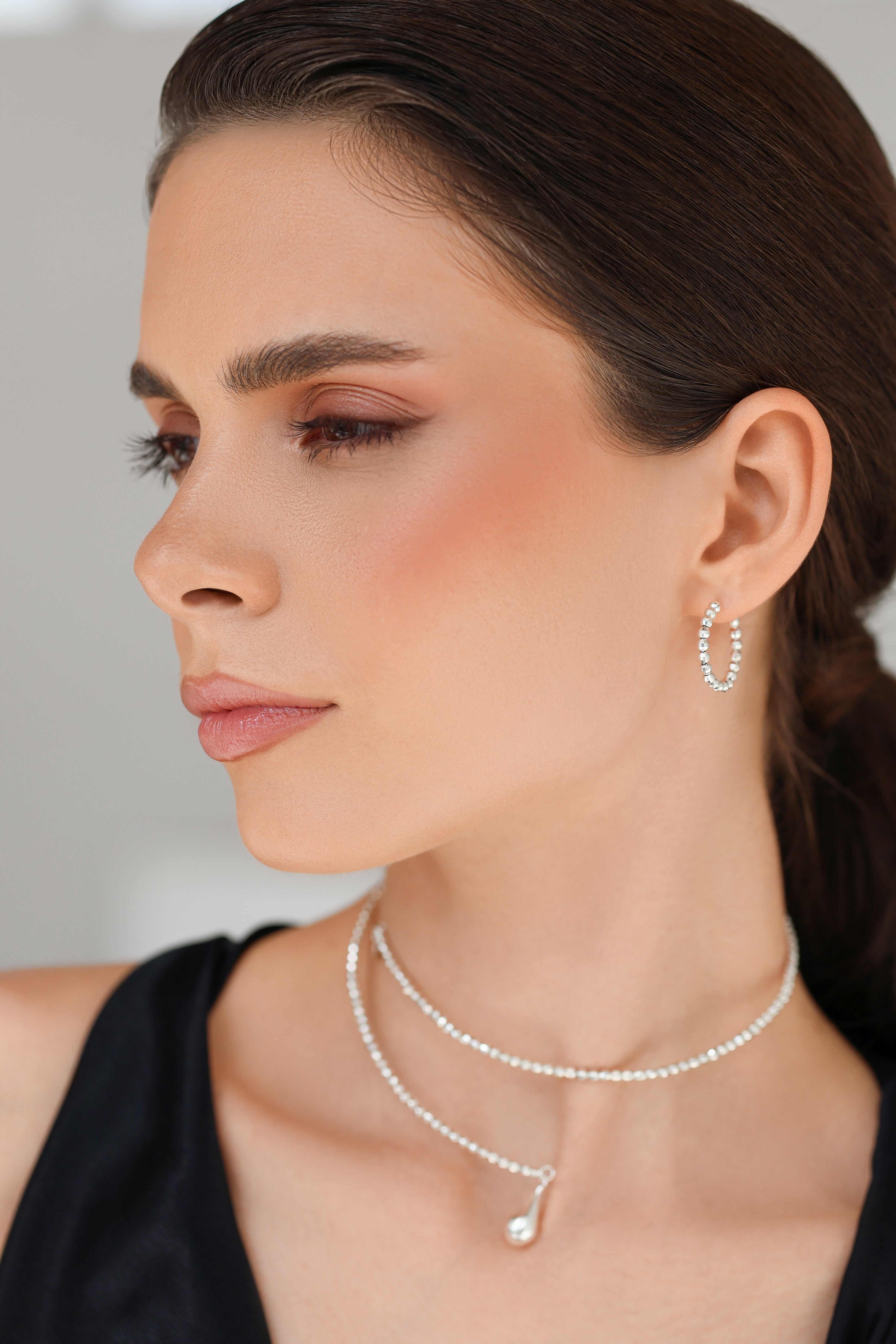 925 sterling silver hoop earrings Mirroir Mini