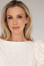 Gold-filled malachite hoop earrings Alternance Grande