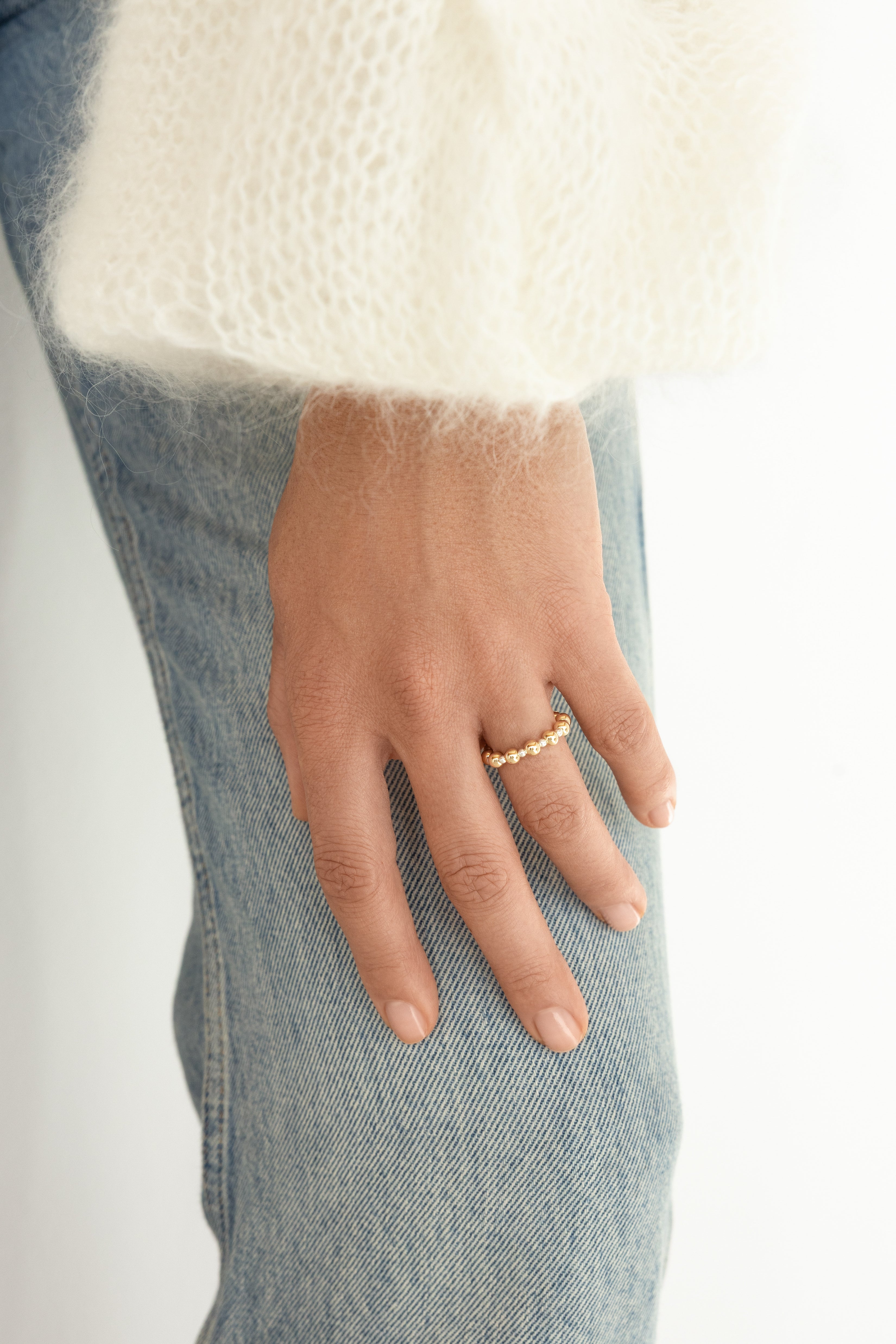 Gold-filled and 925 sterling silver ring Alternance