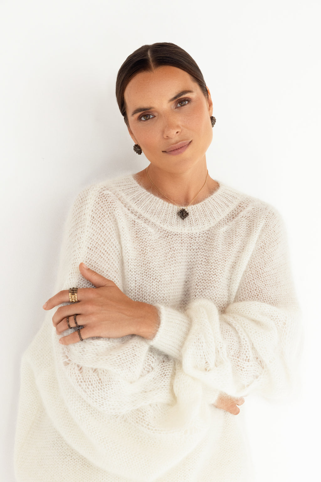 Gold-filled smoky quartz necklace Le Rhombe