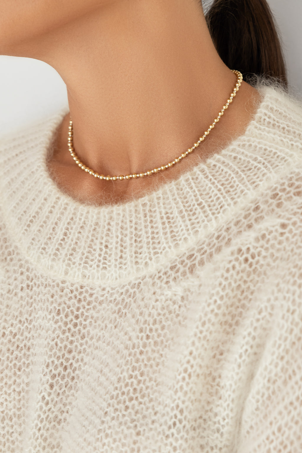 Gold-filled and 925 sterling silver choker Alternance