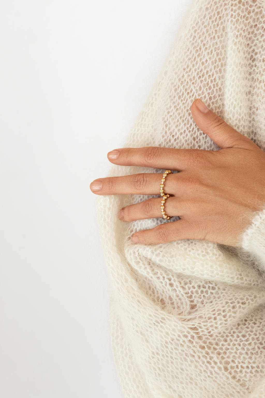 Gold-filled and 925 sterling silver ring Alternance