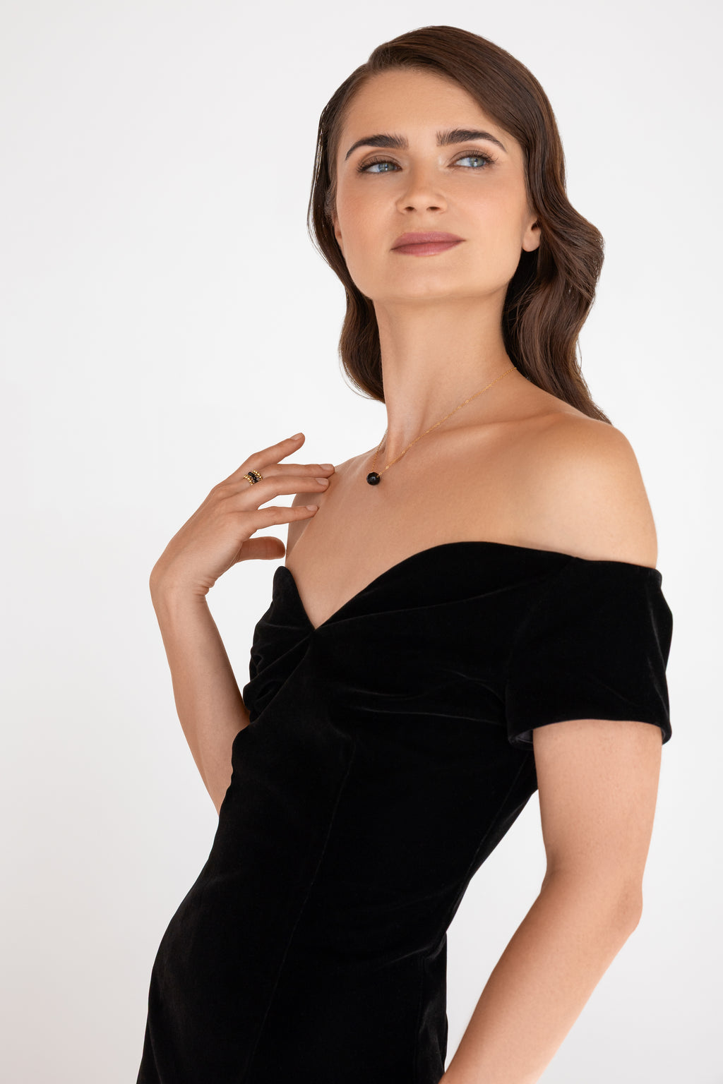 Gold-filled black onyx necklace La Boule