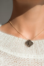 Gold-filled smoky quartz necklace Le Rhombe