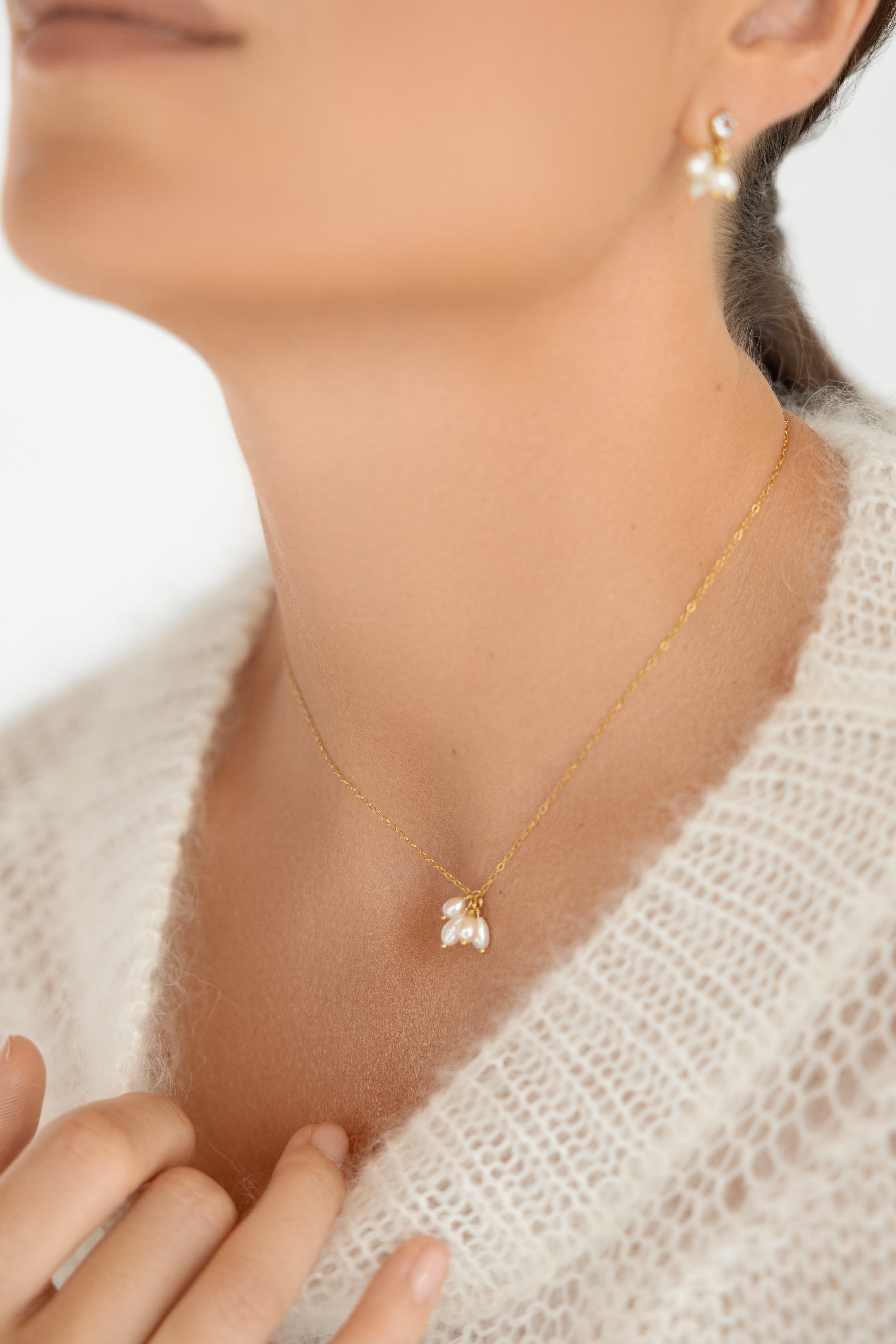 Gold-filled white freshwater pearl necklace Le Cassis