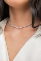 Gold-filled blue lace agate choker Alternance