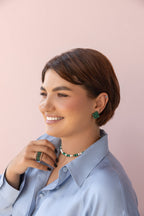 925 sterling silver malachite earrings Le Rhombe