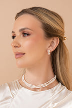 Kaklarota Fiancée - apzeltījums gold-filled, baltās upes pērles