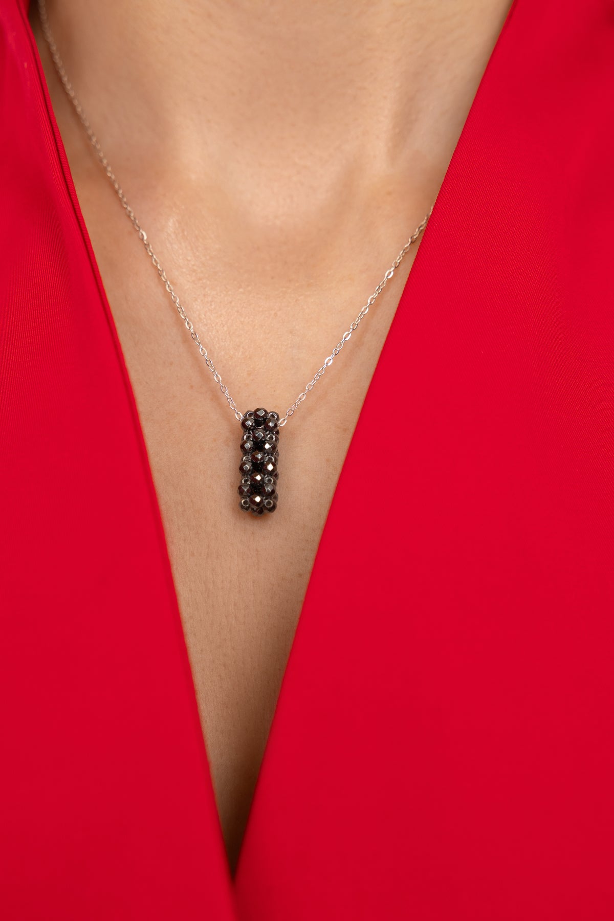 925 sterling silver hematite necklace Le I