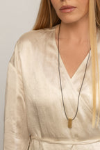 Kaklarota Talisman Pendant - apzeltījums gold-filled, āda