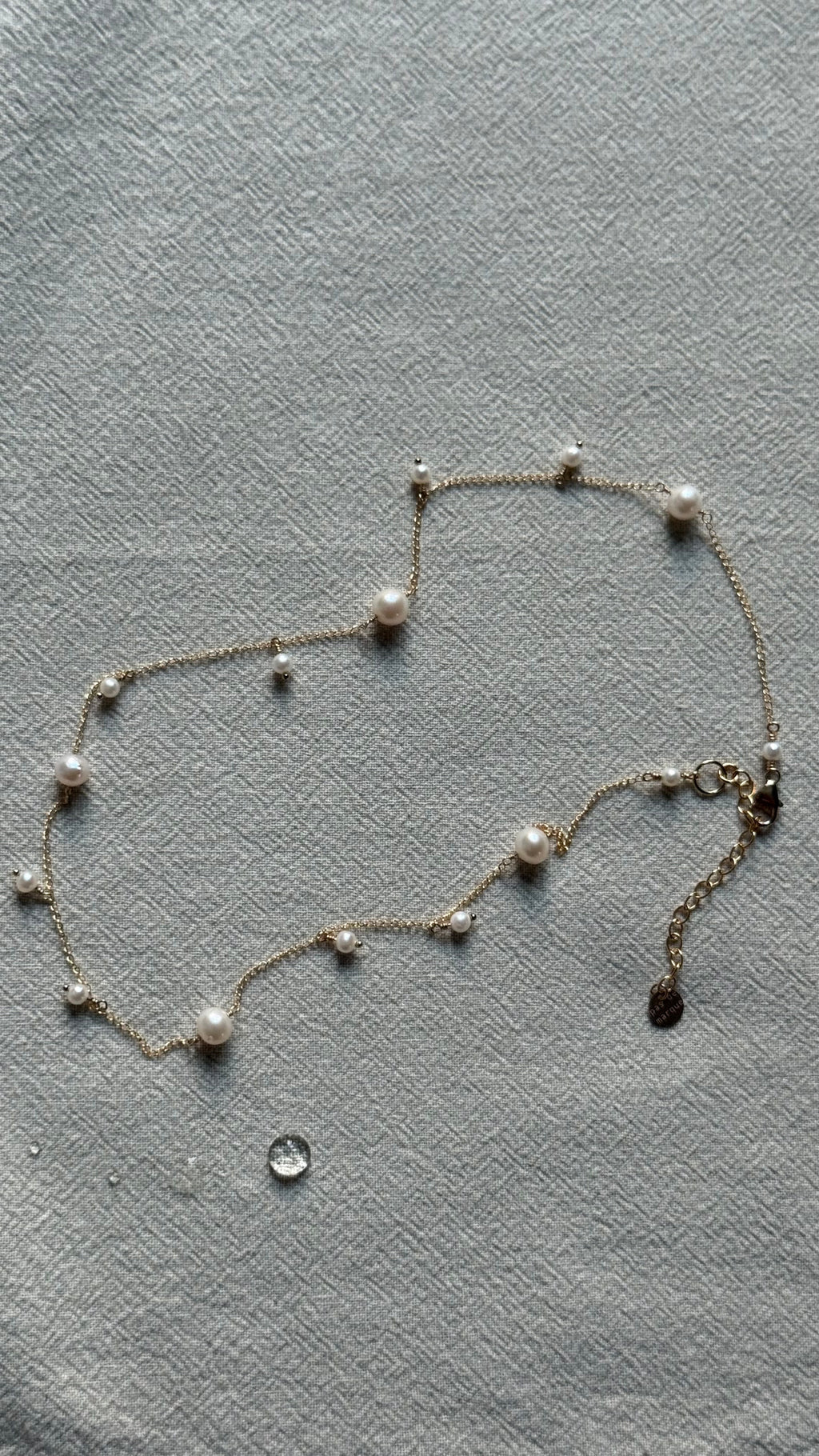 Gold-filled freshwater pearl necklace Constellation