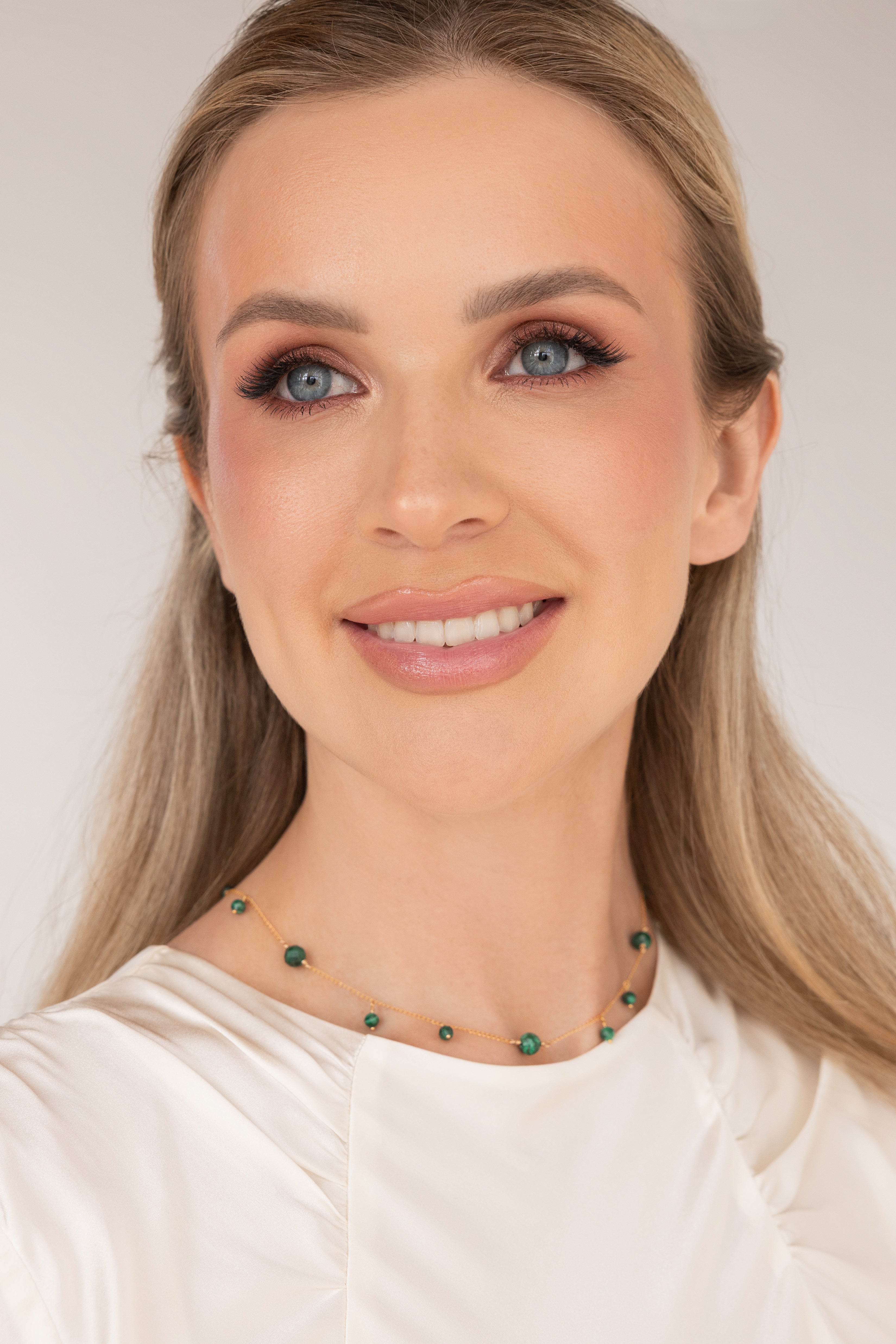 Gold-filled malachite necklace Constellation