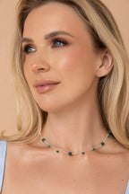925 sterling silver malachite necklace Constellation